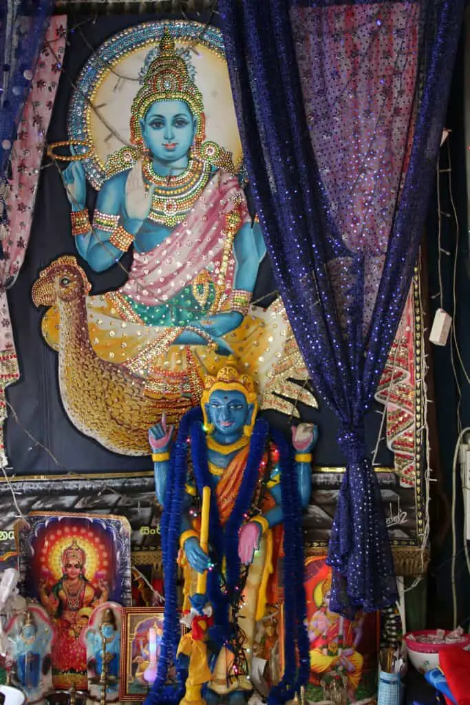 Krishna Blue Temple Statue